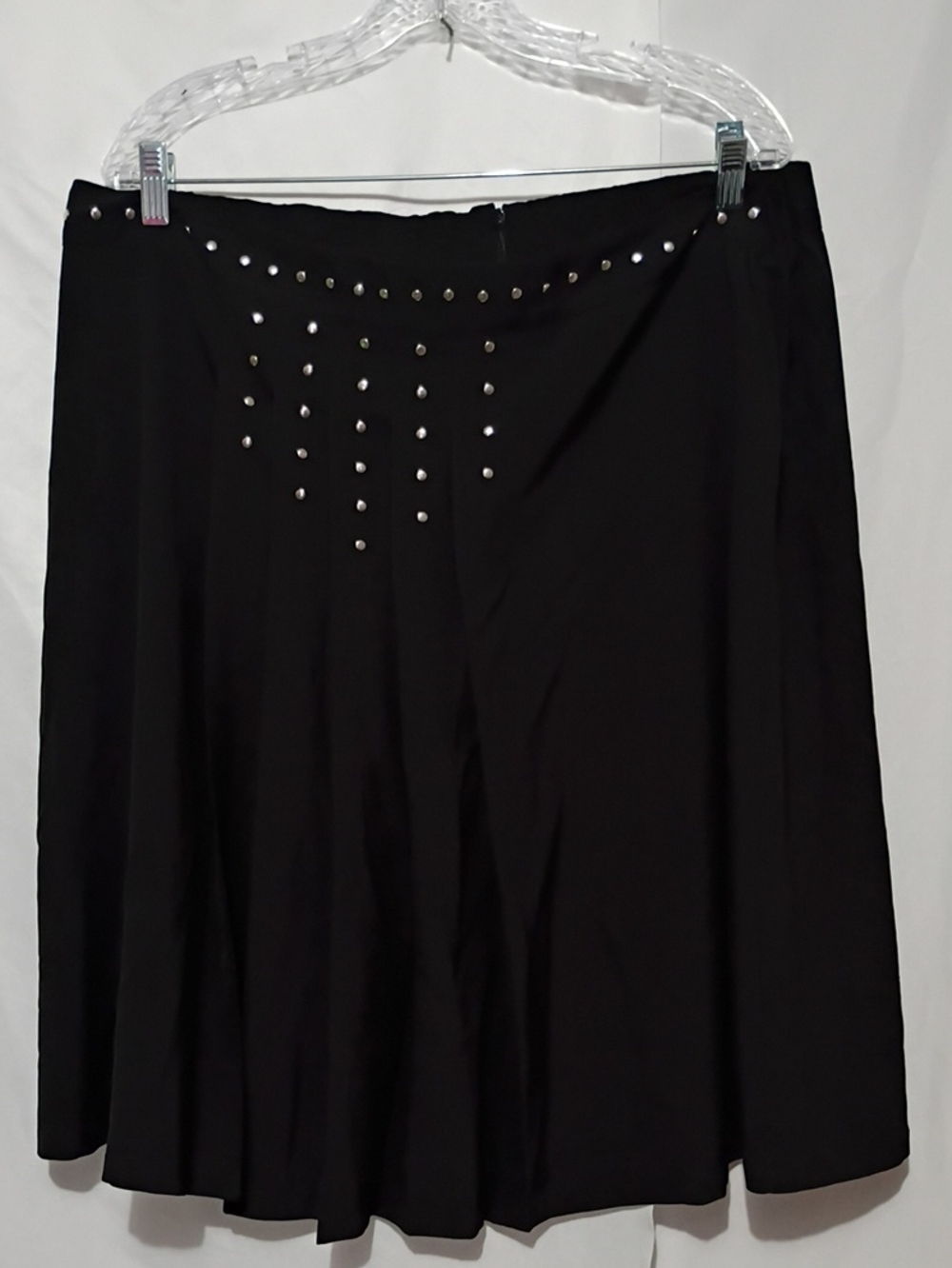 Relativity Black Circle Skirt with Silver Studs 1X